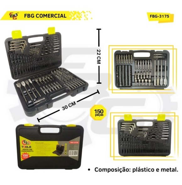 FBG-3175 CONJUNTO FERRAMENTAS 150 PÇ